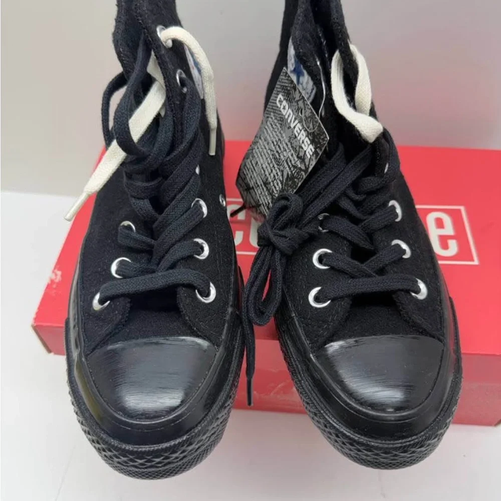 Converse Kids Black High-Top Sneakers with Logo Patch